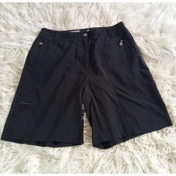 JAMIE SADOCK Golf Shorts Black Stretchy Size 4 NEW Bermuda Walking Pockets Flat - Picture 1 of 9
